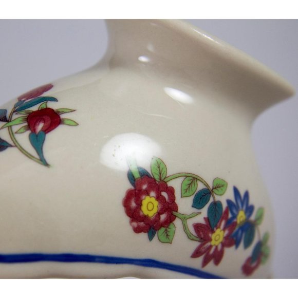 Shenango China Restaurant Ware Small Gravy Sauce Boat Blue Band Flowers - Picture 5 of 8